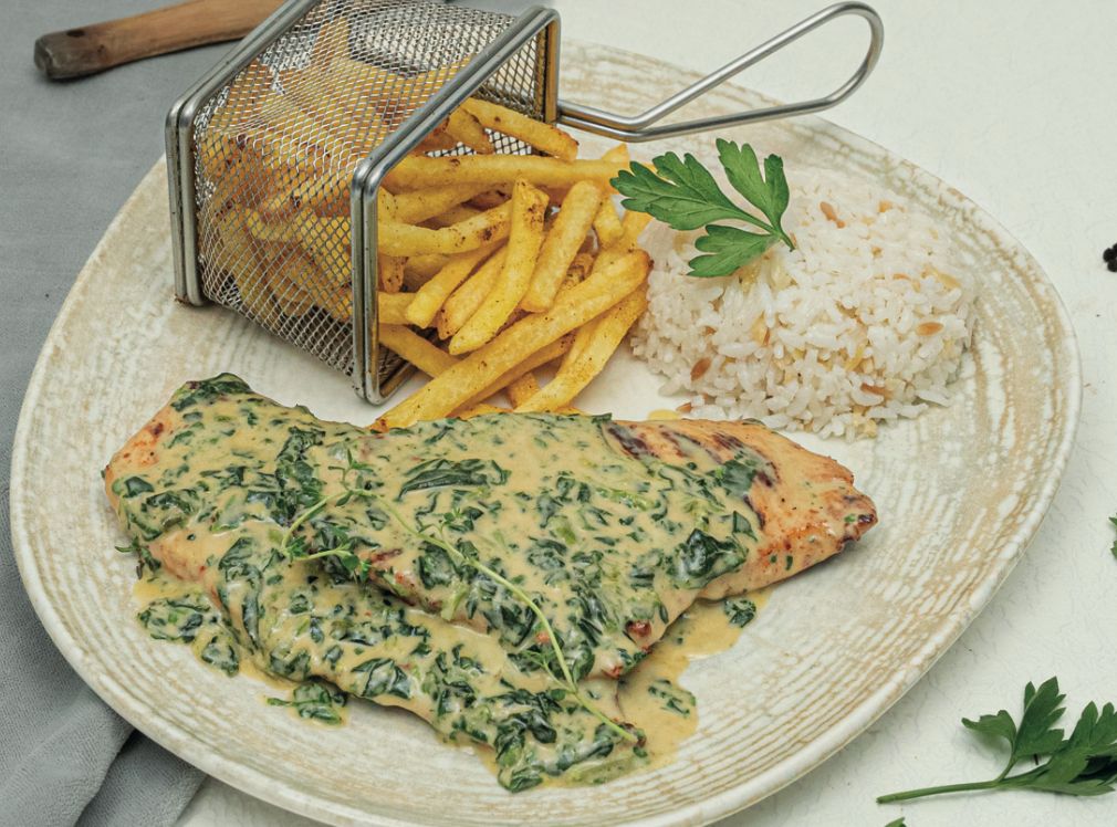 CHICKEN STEAK WITH SPINACH